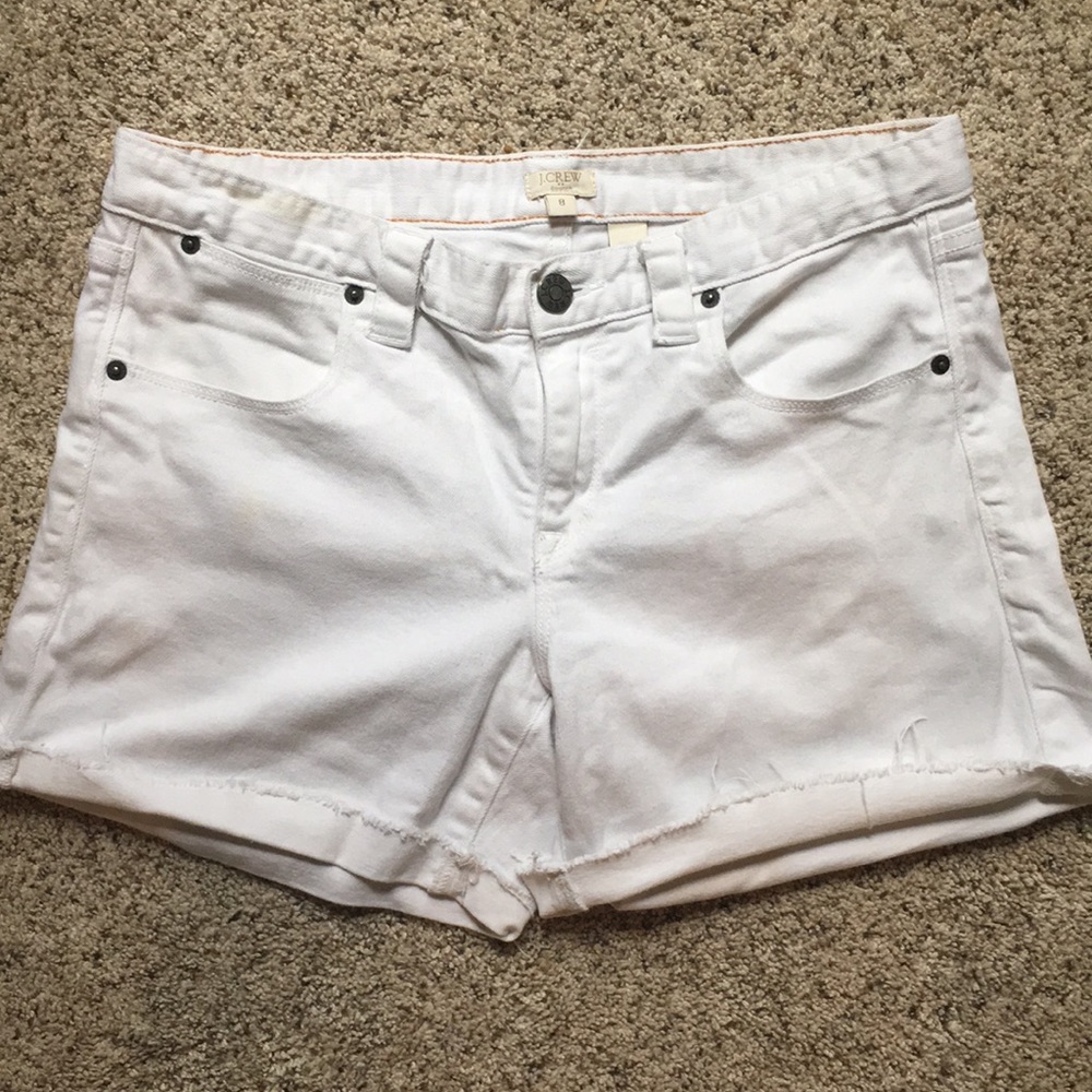 Jcrew white denim cutoffs size 8